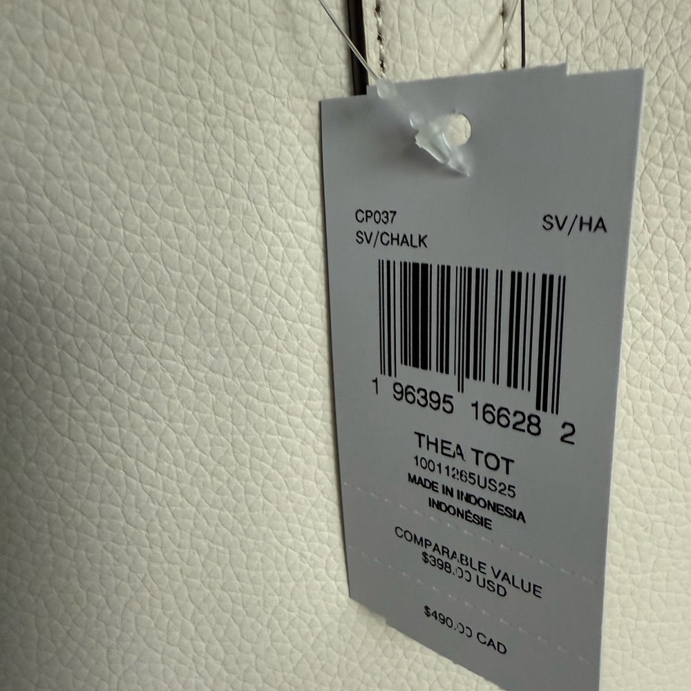 Coach Thea Tote Bag white/silver 14-15 inches laptop CP037-1 NWT - Picture 7 of 16